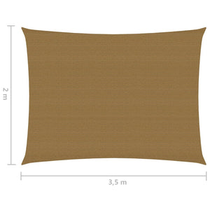 vidaXL Sunshade Sail 160 g/m² Taupe 2x3.5 m HDPE