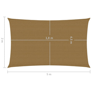 vidaXL Sunshade Sail 160 g/m² Taupe 2x5 m HDPE