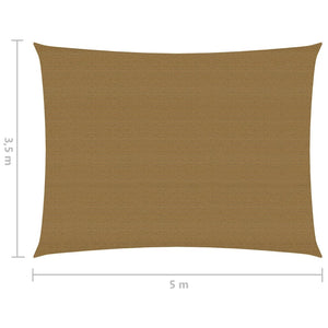 vidaXL Sunshade Sail 160 g/m² Taupe 3.5x5 m HDPE