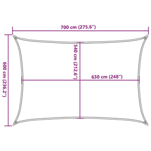 vidaXL Sunshade Sail 160 g/m² Taupe 6x7 m HDPE