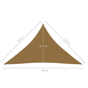 vidaXL Sunshade Sail 160 g/m² Taupe 3.5x3.5x4.9 m HDPE