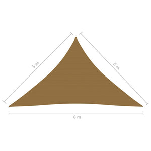 vidaXL Sunshade Sail 160 g/m² Taupe 5x5x6 m HDPE