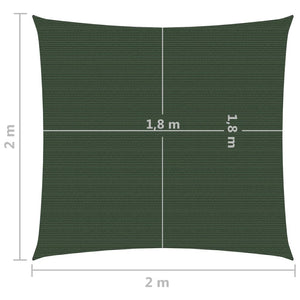 vidaXL Sunshade Sail 160 g/m² Dark Green 2x2 m HDPE