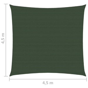 vidaXL Sunshade Sail 160 g/m² Dark Green 4.5x4.5 m HDPE