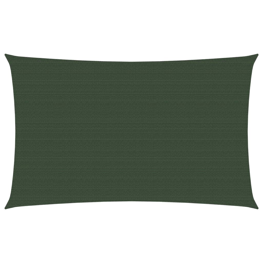 vidaXL Sunshade Sail 160 g/m² Dark Green 2.5x5 m HDPE