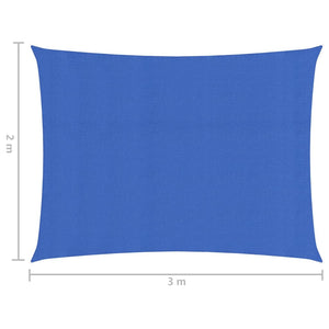 vidaXL Sunshade Sail 160 g/m² Blue 2x3 m HDPE