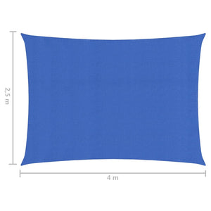 vidaXL Sunshade Sail 160 g/m² Blue 2.5x4 m HDPE