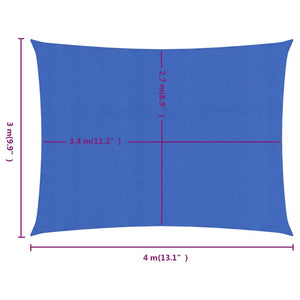 vidaXL Sunshade Sail 160 g/m² Rectangular Blue 3x4 m HDPE