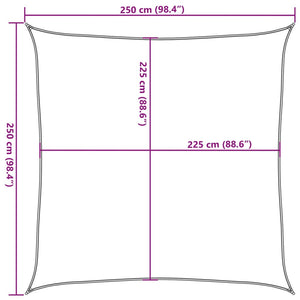 vidaXL Sunshade Sail 160 g/m² Yellow 2.5x2.5 m HDPE