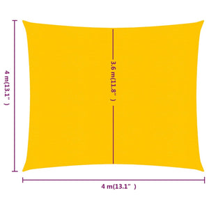 vidaXL Sunshade Sail 160 g/m² Square Yellow 4x4 m HDPE