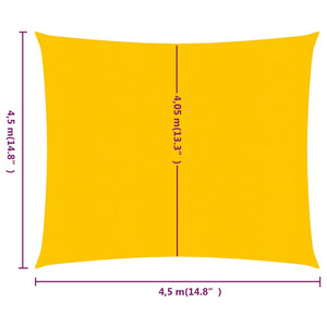 vidaXL Sunshade Sail 160 g/m² Square Yellow 4.5x4.5 m HDPE