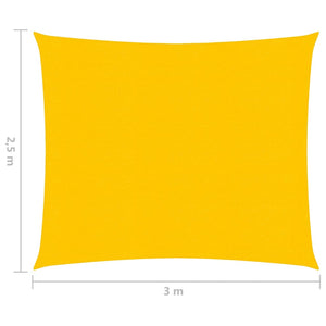 vidaXL Sunshade Sail 160 g/m² Yellow 2.5x3 m HDPE