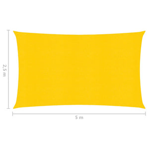 vidaXL Sunshade Sail 160 g/m² Yellow 2.5x5 m HDPE