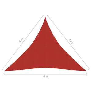 vidaXL Sunshade Sail 160 g/m² Red 4x4x4 m HDPE