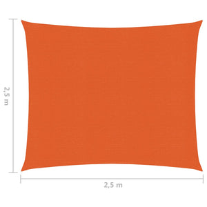 vidaXL Sunshade Sail 160 g/m² Orange 2.5x2.5 m HDPE