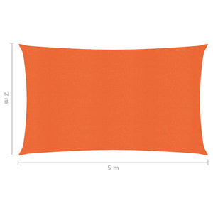 vidaXL Sunshade Sail 160 g/m² Orange 2x5 m HDPE