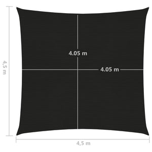 vidaXL Sunshade Sail 160 g/m² Black 4.5x4.5 m HDPE