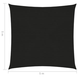 vidaXL Sunshade Sail 160 g/m² Black 5x5 m HDPE