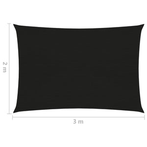 vidaXL Sunshade Sail 160 g/m² Black 2x3 m HDPE