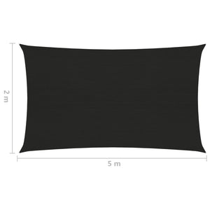 vidaXL Sunshade Sail 160 g/m² Black 2x5 m HDPE