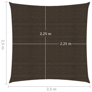 vidaXL Sunshade Sail 160 g/m² Brown 2.5x2.5 m HDPE