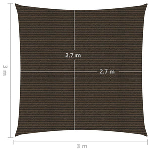 vidaXL Sunshade Sail 160 g/m² Brown 3x3 m HDPE