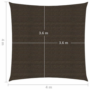 vidaXL Sunshade Sail 160 g/m² Brown 4x4 m HDPE