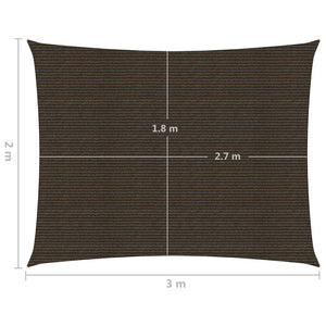 vidaXL Sunshade Sail 160 g/m² Brown 2x3 m HDPE