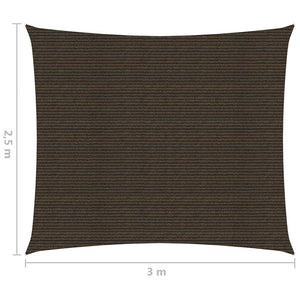 vidaXL Sunshade Sail 160 g/m² Brown 2.5x3 m HDPE