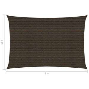 vidaXL Sunshade Sail 160 g/m² Brown 6x8 m HDPE