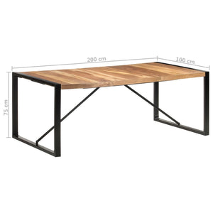 vidaXL Dining Table 200x100x75 cm Solid Wood with Sheesham Finish