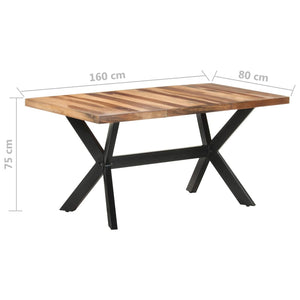 vidaXL Dining Table 160x80x75 cm Solid Wood with Honey Finish