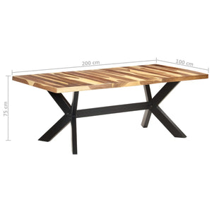 vidaXL Dining Table 200x100x75 cm Solid Wood with Honey Finish