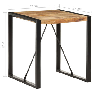 vidaXL Dining Table 70x70x75 cm Solid Rough Mango Wood