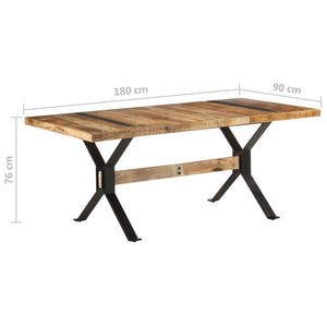 vidaXL Dining Table 180x90x76 cm Rough Mango Wood