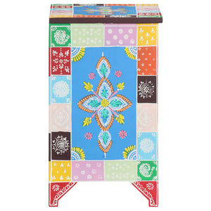 vidaXL Hand Painted Bedside Cabinet 40x30x50 cm Solid Mango Wood