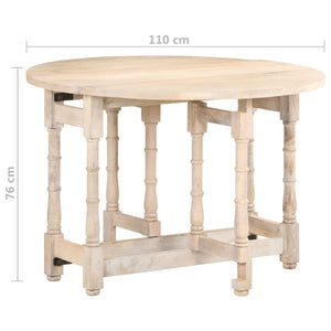 vidaXL Dining Table Round 110x76 cm Solid Mango Wood