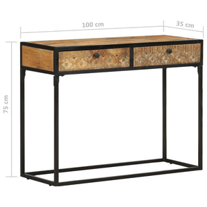 vidaXL Console Table 100x35x75 cm Solid Mango Wood