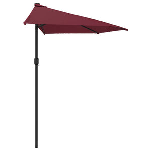 vidaXL Balcony Parasol with Aluminium Pole Bordeaux Red 270x144x222 cm Half