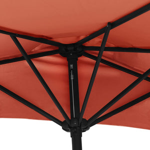 vidaXL Balcony Parasol with Aluminium Pole Terracotta 270x144x222 cm Half