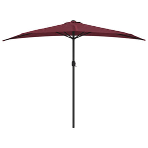 vidaXL Balcony Parasol with Aluminium Pole Bordeaux Red 300x155x223 cm Half