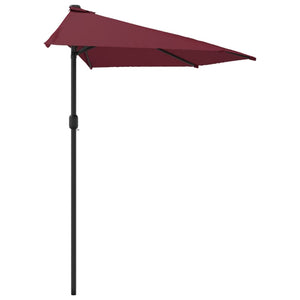 vidaXL Balcony Parasol with Aluminium Pole Bordeaux Red 300x155x223 cm Half