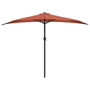 vidaXL Balcony Parasol with Aluminium Pole Terracotta 300x155x223 cm Half