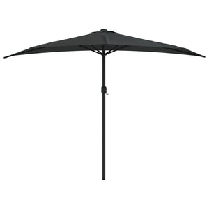 vidaXL Balcony Parasol with Aluminium Pole Black 300x155x223 cm Half