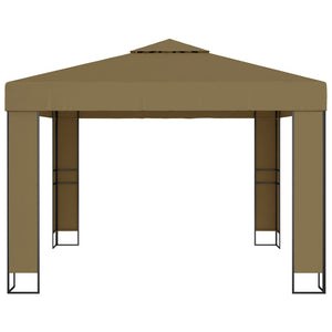 vidaXL Gazebo with Double Roof 3x3x2.7 m Taupe 180 g/m²