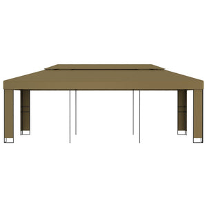 vidaXL Gazebo with Double Roof 3x6 m Taupe 180 g/m²