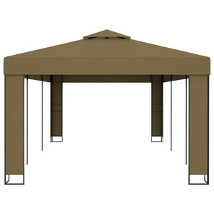 vidaXL Gazebo with Double Roof 3x6 m Taupe 180 g/m²