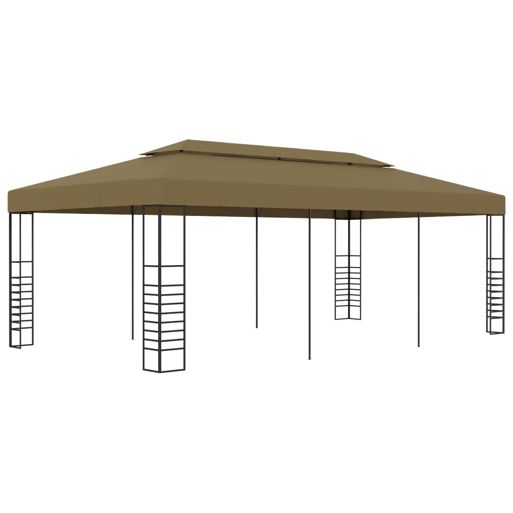 vidaXL Garden Gazebo 6x3x2.7 m Taupe 180 g/m²