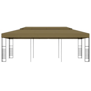 vidaXL Garden Gazebo 6x3x2.7 m Taupe 180 g/m²