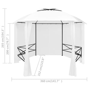 vidaXL Garden Marquee with Curtains 360x312x265 cm White 180 g/m²